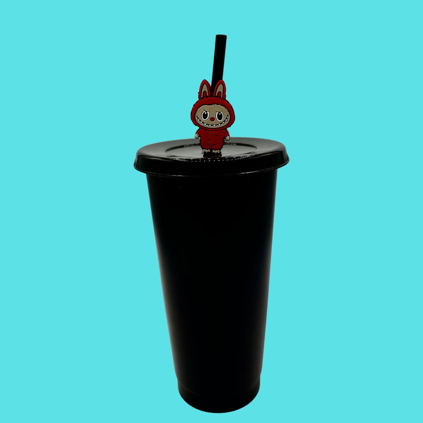 Fluffy Friend 3D Printed Straw Topper/with Cup, Lid, straw