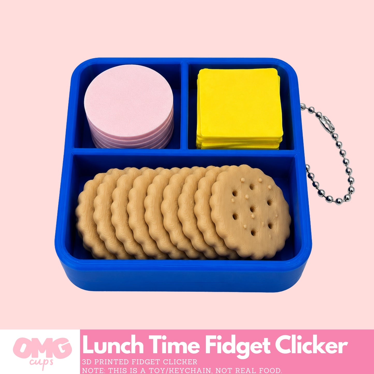 Lunch Time Fidget Clicker | 3D Printed with Keychain
