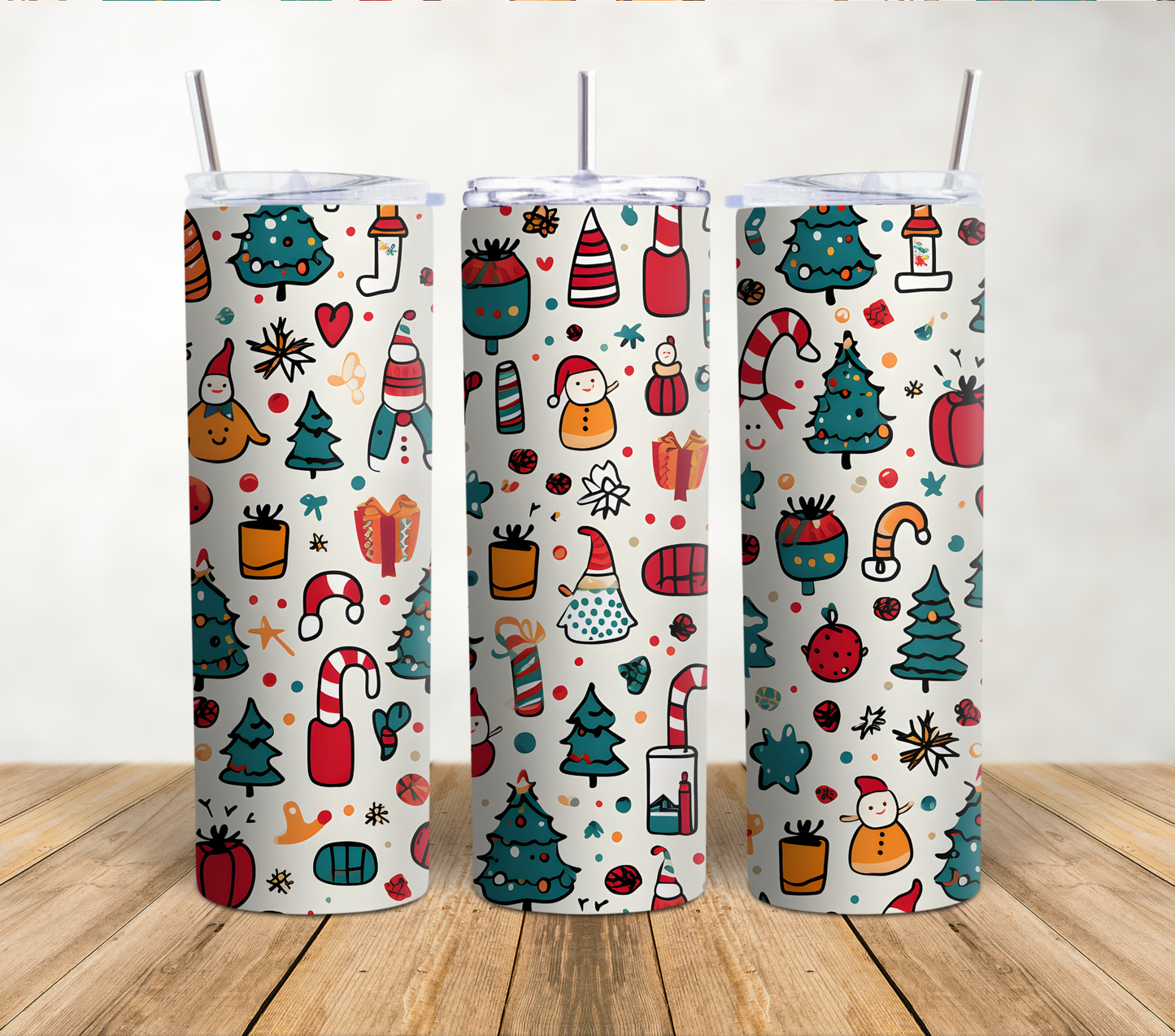Christmas Doodles 20oz Tumbler Wrap