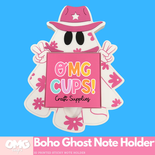 Boho Ghost Sticky Note Holder – 3D Printed Desk Organizer