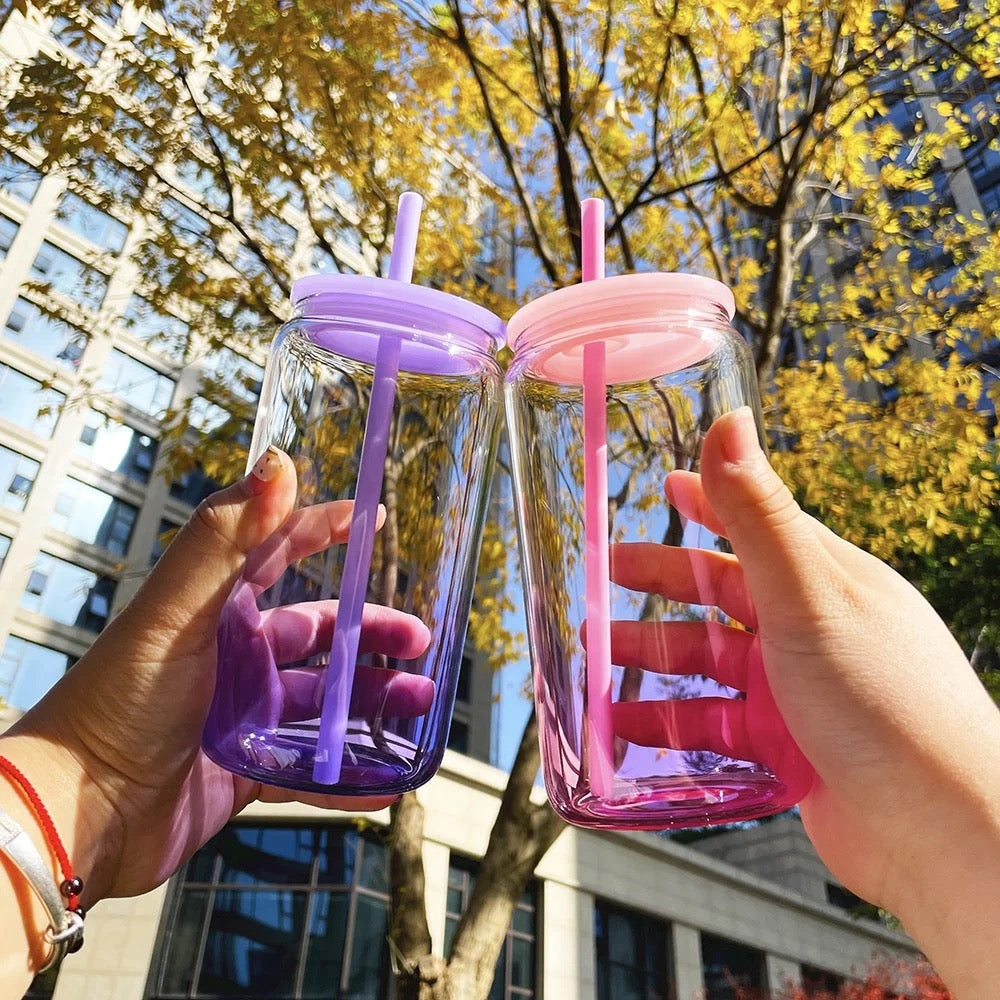Ombré 16oz Glass Cans