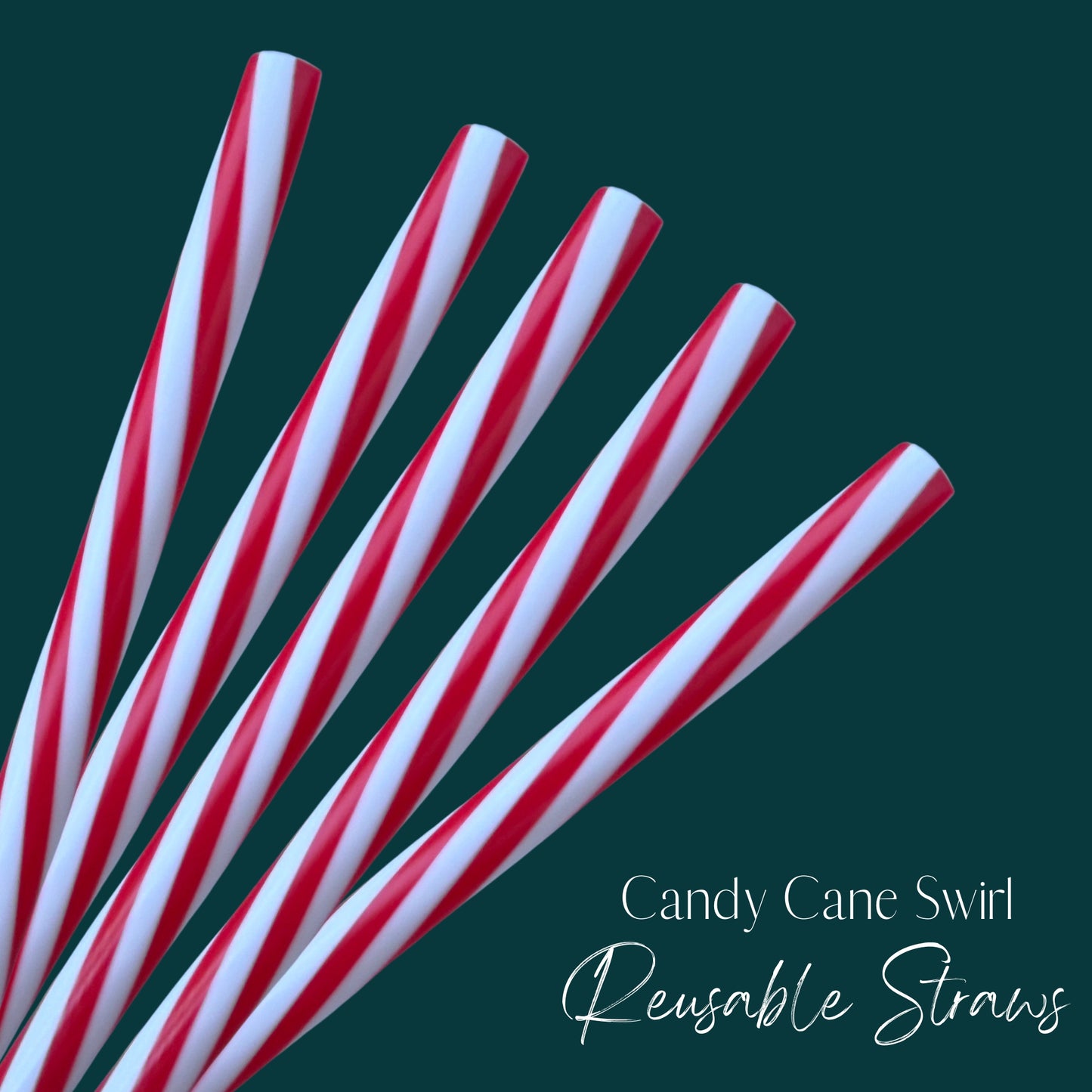 Candy Cane Swirl Straw (24oz)