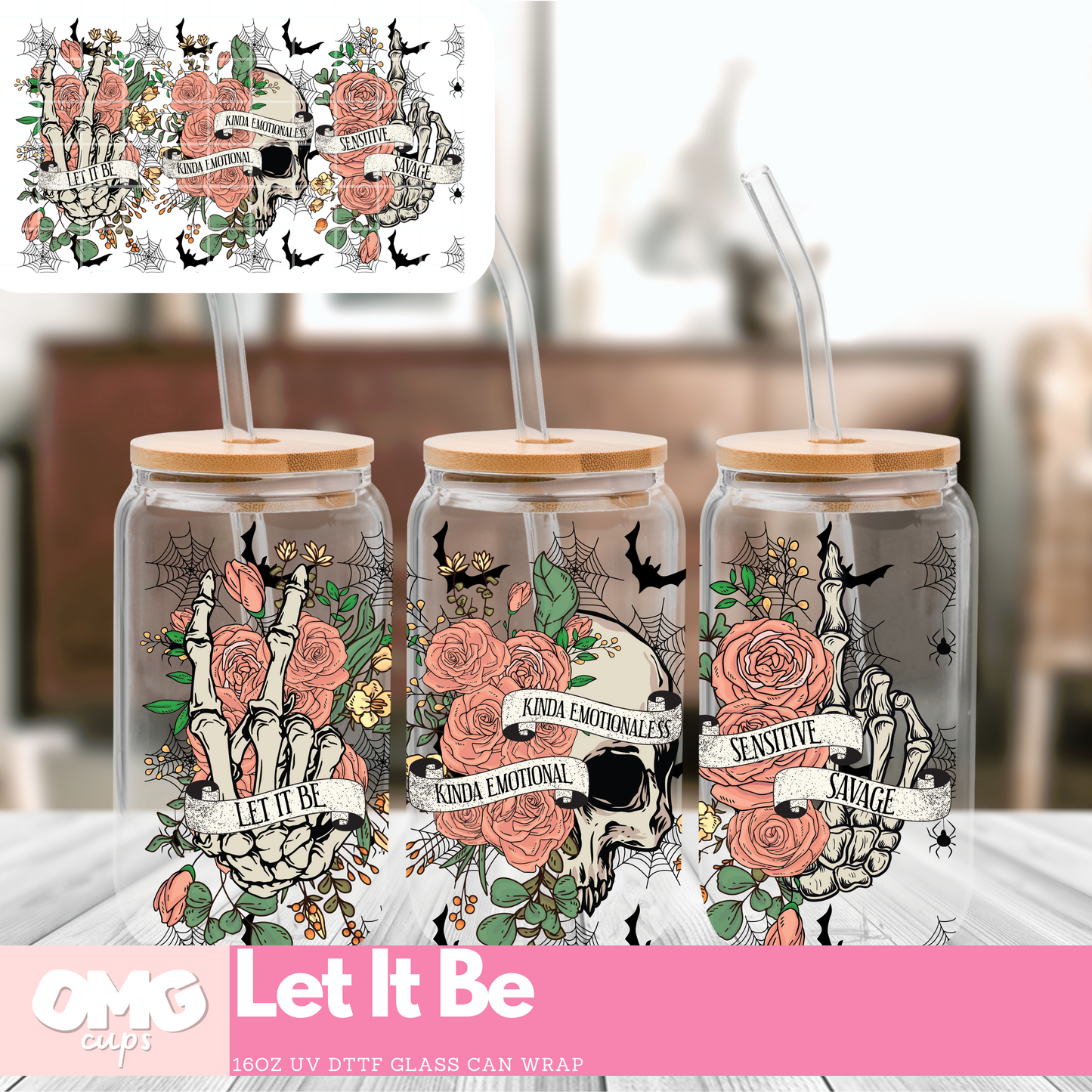 Let It Be | 16oz UV Glass Can Wrap (Wrap Only - No Glass Can Included)
