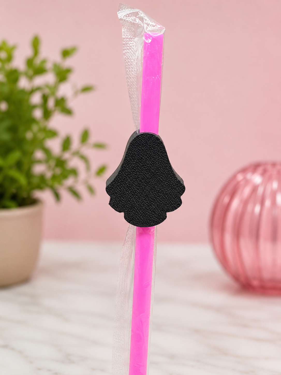 Ghost Pop Straw Topper + Hot Pink Straw | 3D Printed Halloween Accessory
