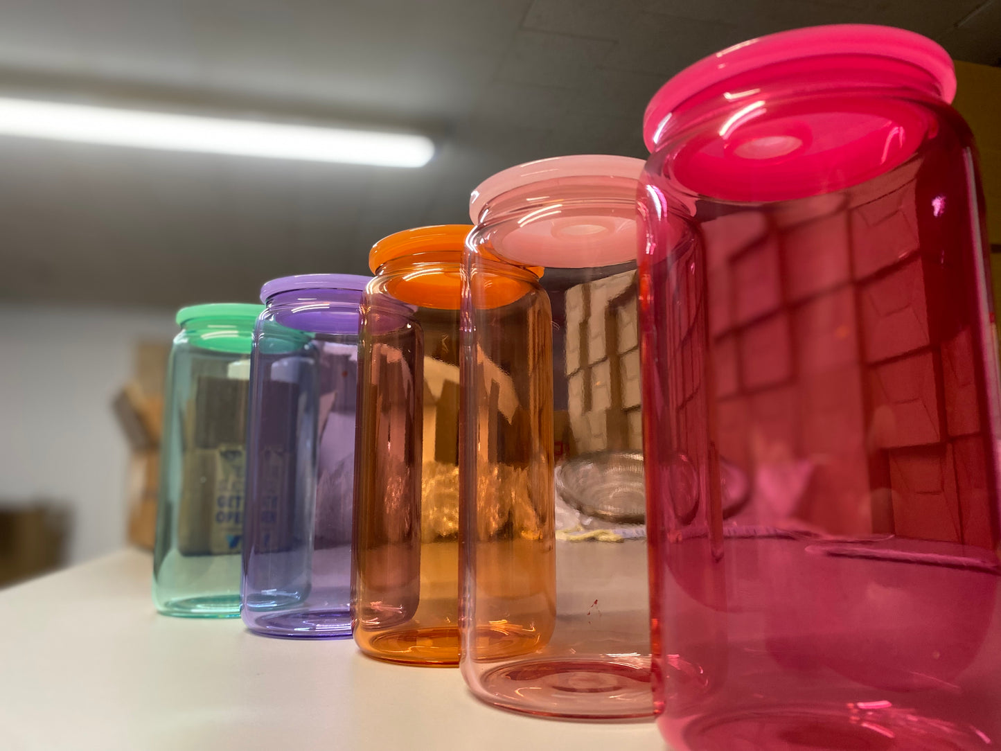 Rainbow Collection Sublimation Glass Can (16oz)