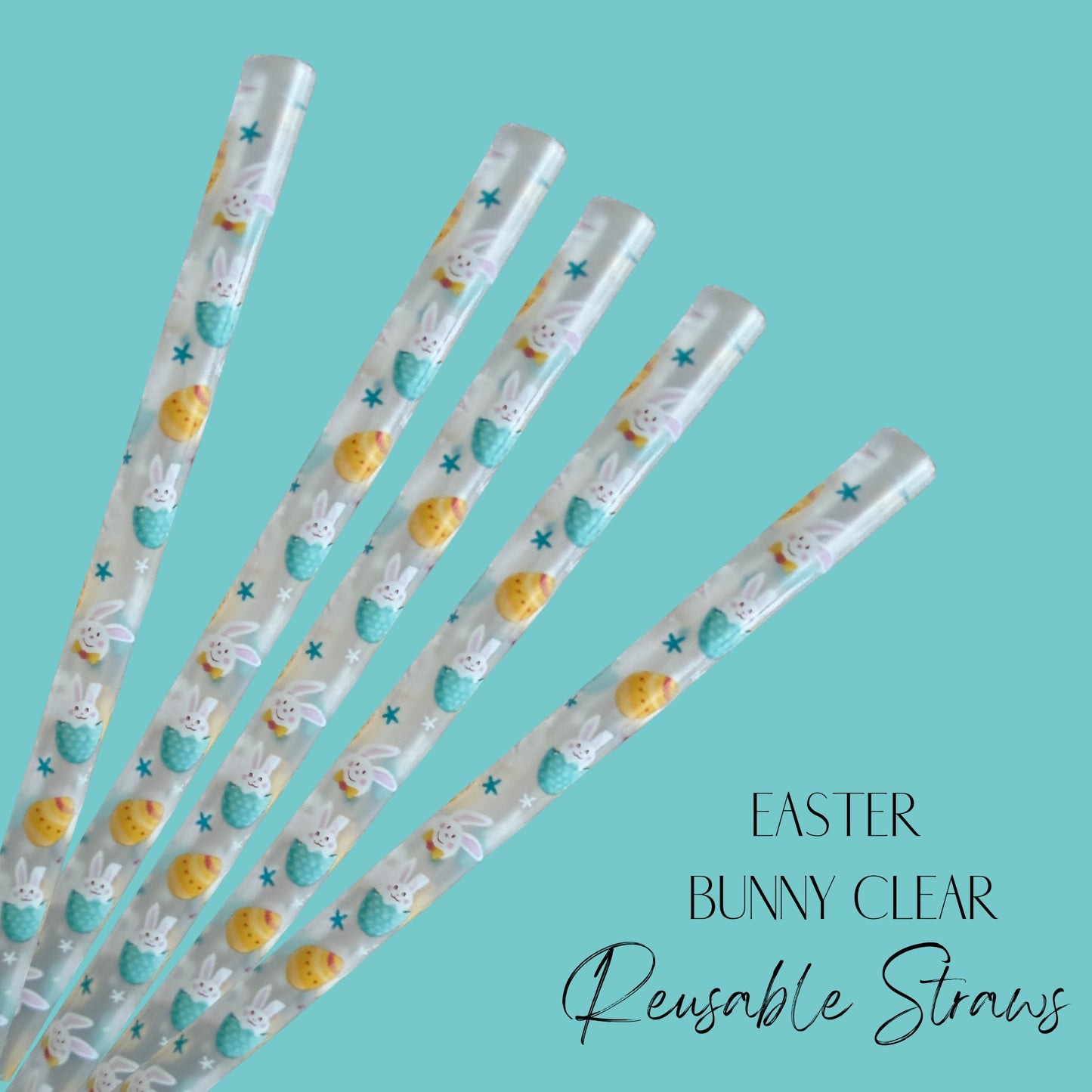 Easter Bunny Clear Straw (24oz)