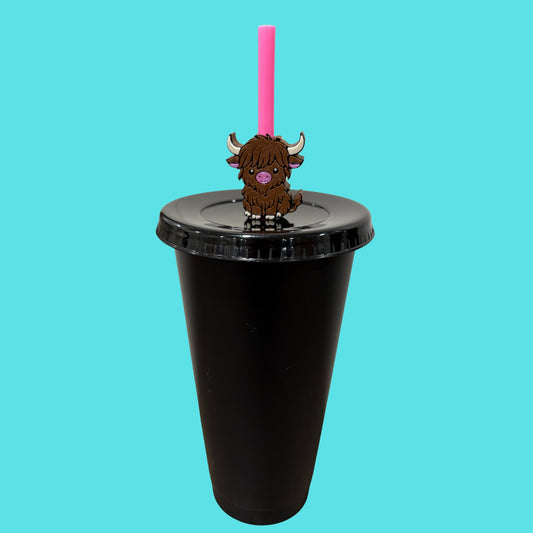 Harry the Highland 3D Printed Topper & Straw Combo