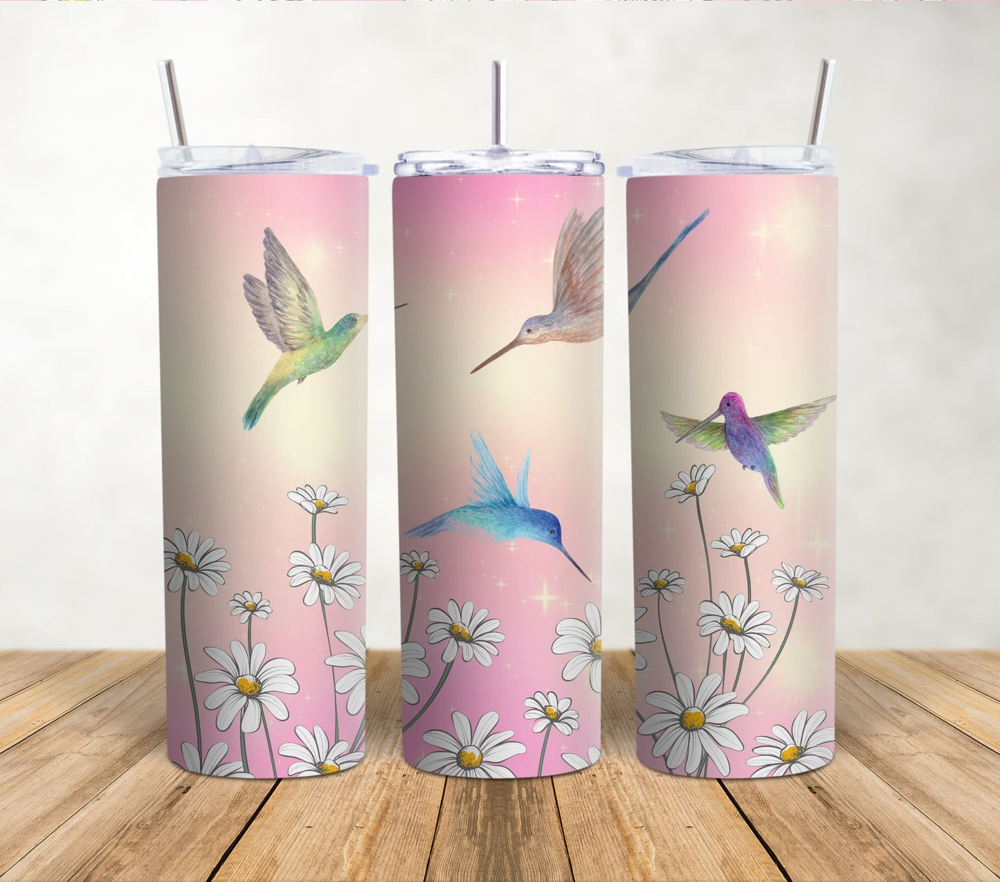 Hummingbird Daisies | 20oz Sublimation Tumbler Wrap