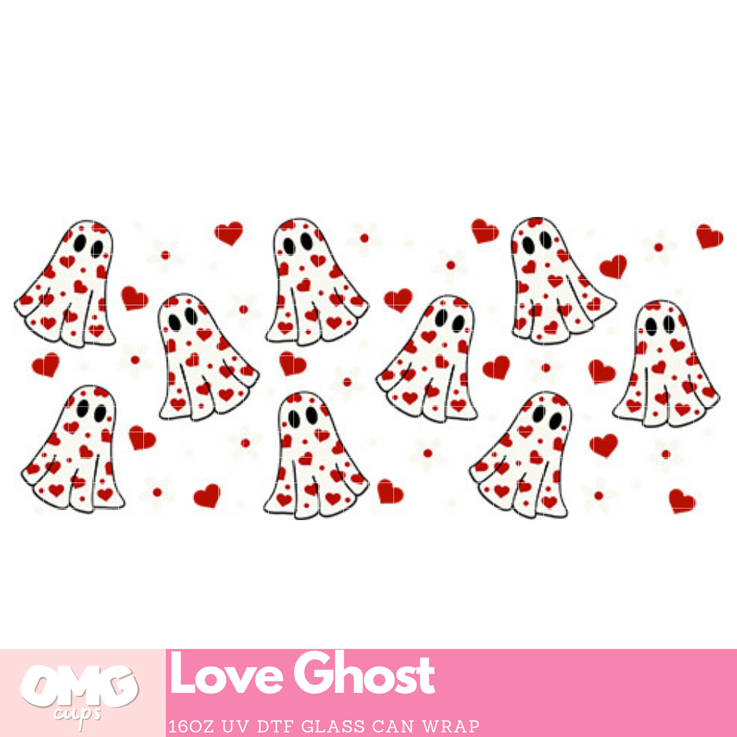 Love Ghost | 16oz UV Glass Can Wrap (Wrap Only - No Glass Can Included)