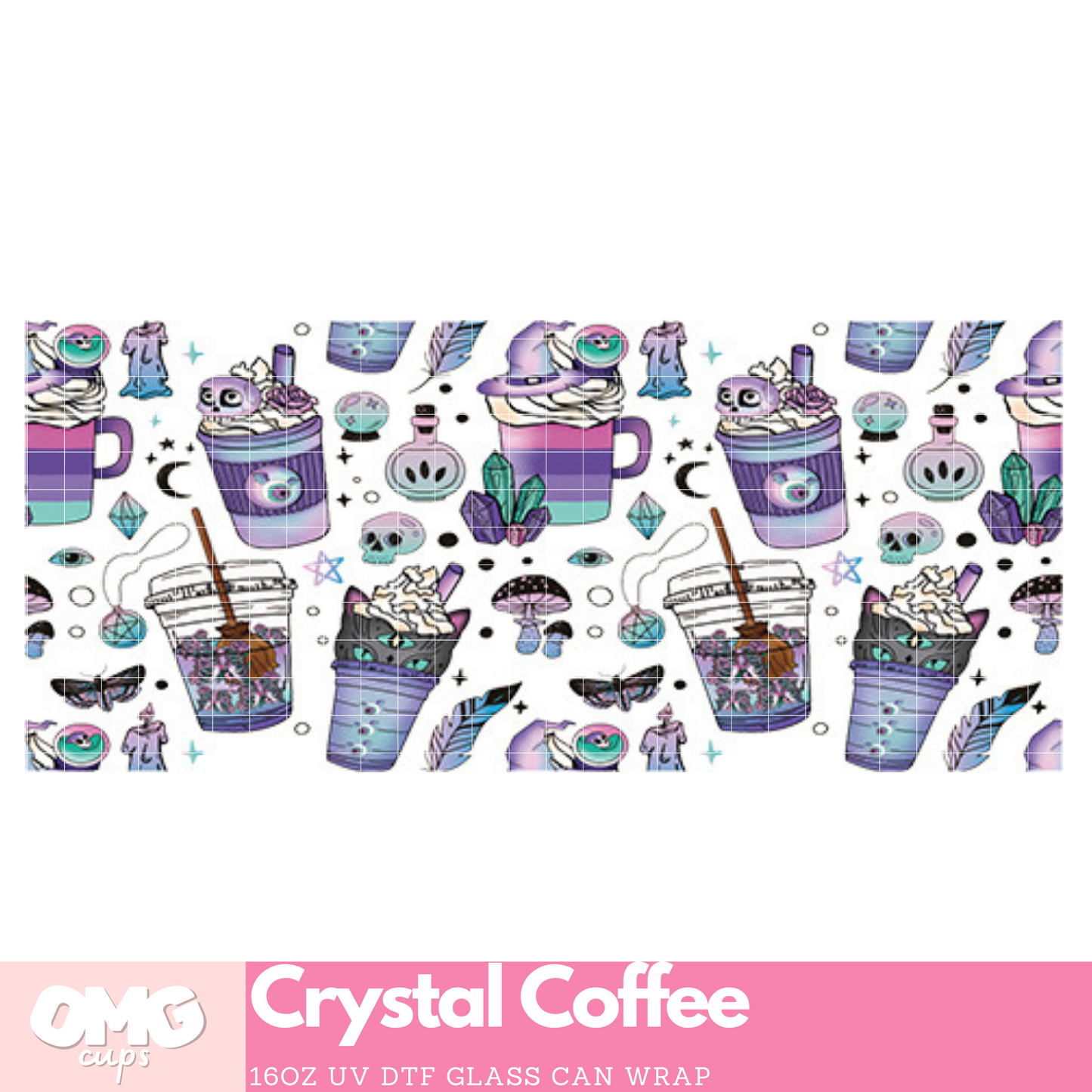 Crystal Coffee | 16oz UV Glass Can Wrap (Wrap Only - No Glass Can Included)