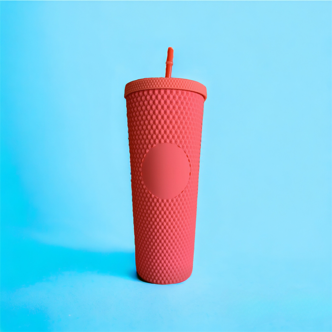 Matte Coral Studded Tumbler (24oz)
