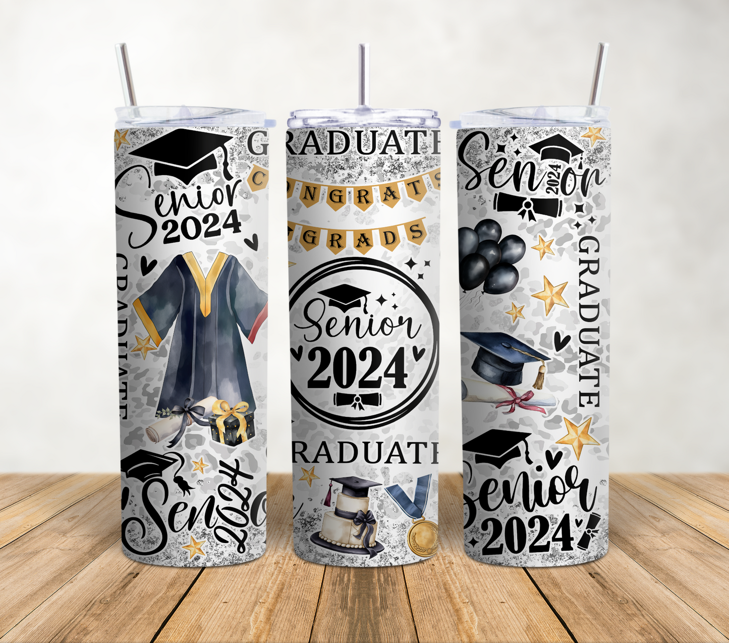 Senior 2024 Graduation 20oz Sublimation Tumbler Wrap