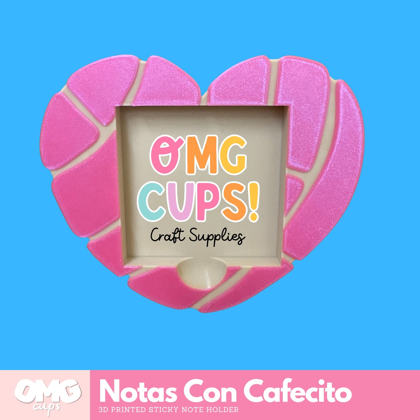 Notas Con Cafecito Sticky Note Holder – 3D Printed Desk Organizer