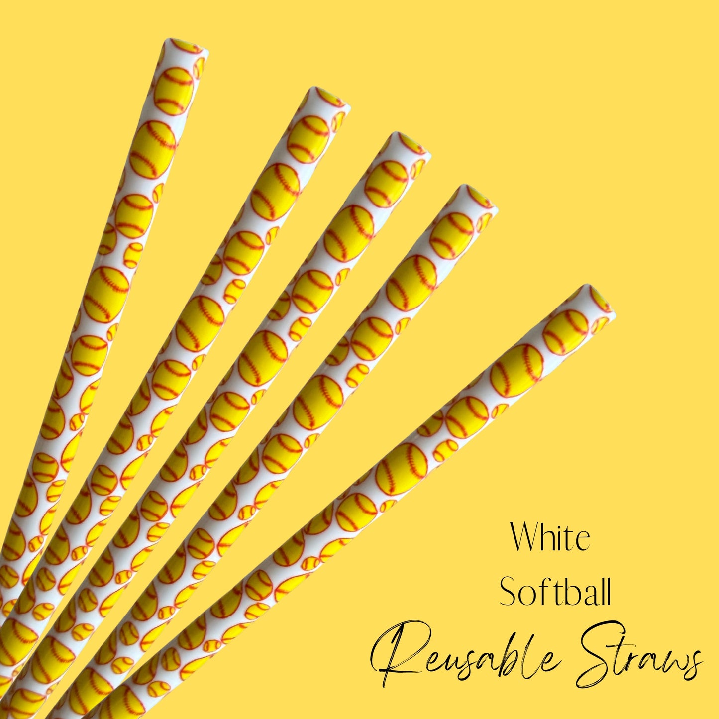 White Softball Straw (24oz)