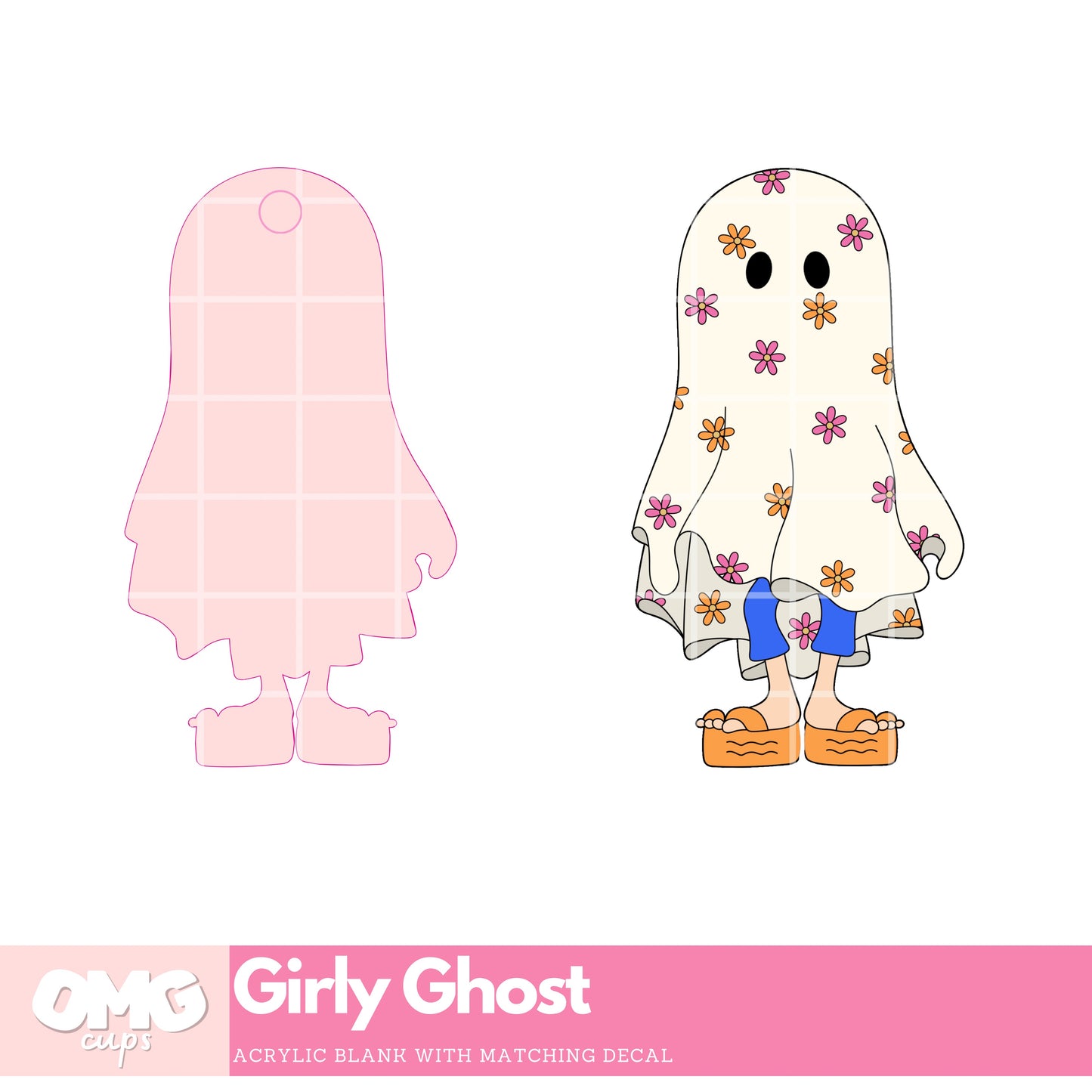 Girly Ghost Acrylic Blank