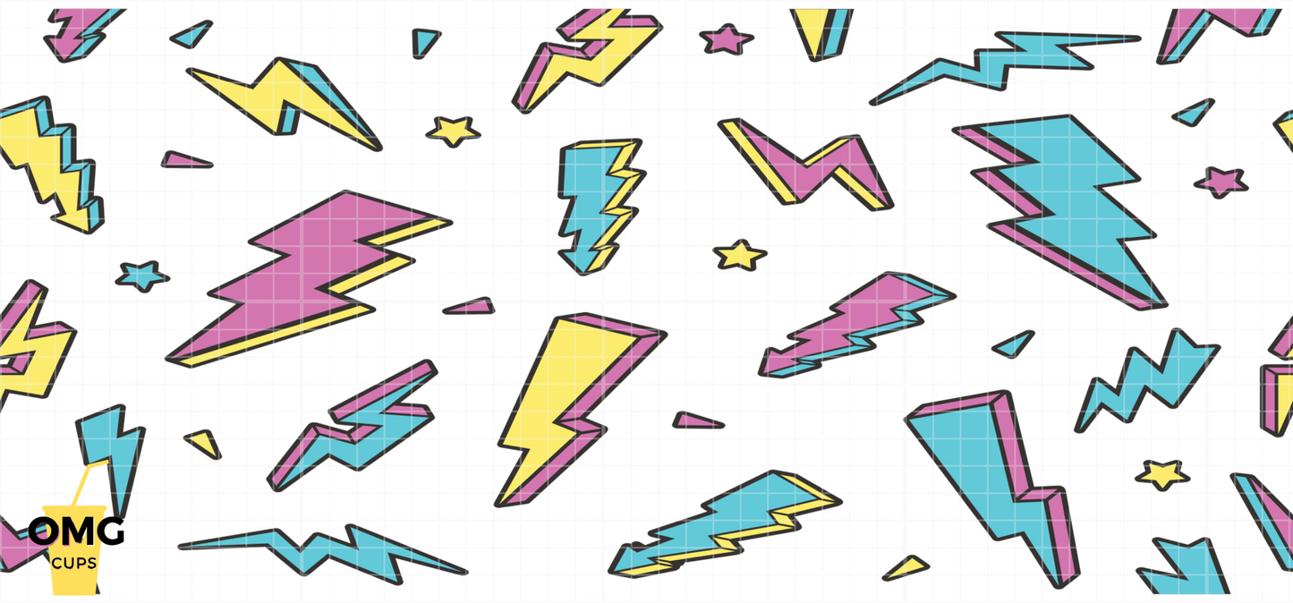 90's Lightning | 16oz UV Glass Can Wrap (Wrap Only - No Glass Can Included)