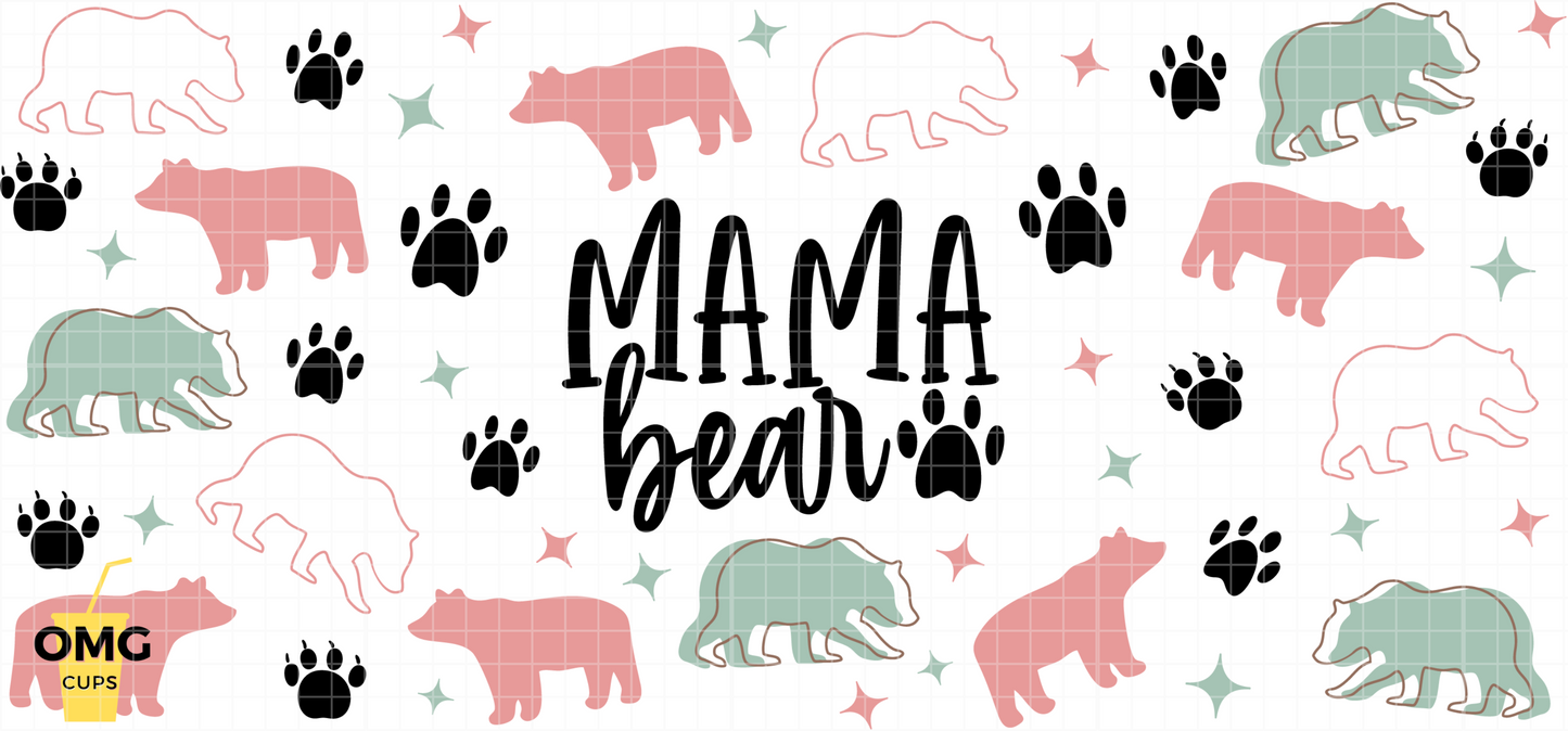 Mama Bear | 16oz UV Glass Can Wrap (Wrap Only - No Glass Can Included)