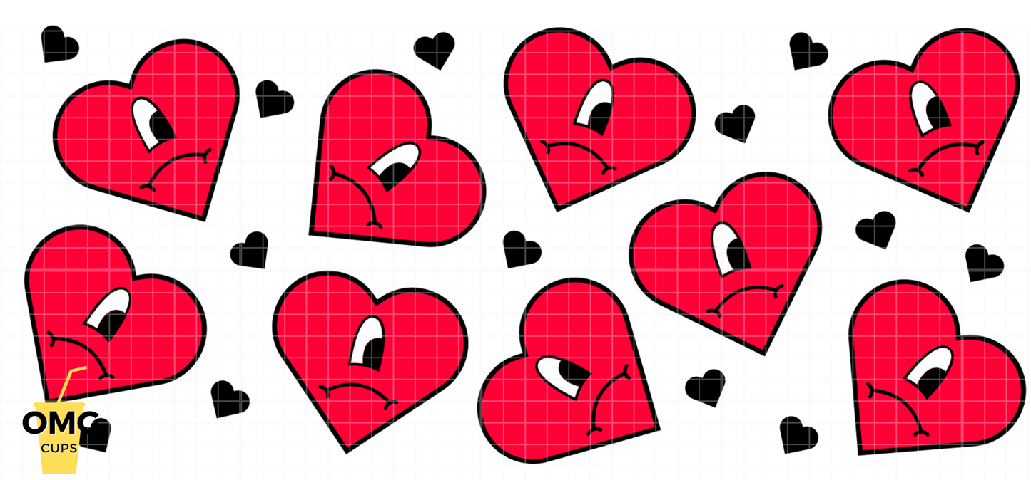 Cup of Hearts | 16oz UV Glass Can Wrap (Wrap Only - No Glass Can Included)