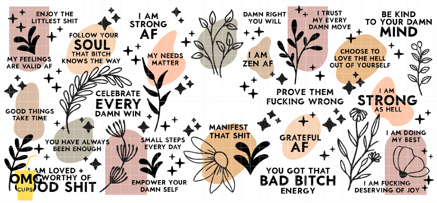 Petty Affirmations | 16oz UV Glass Can Wrap (Wrap Only - No Glass Can Included)