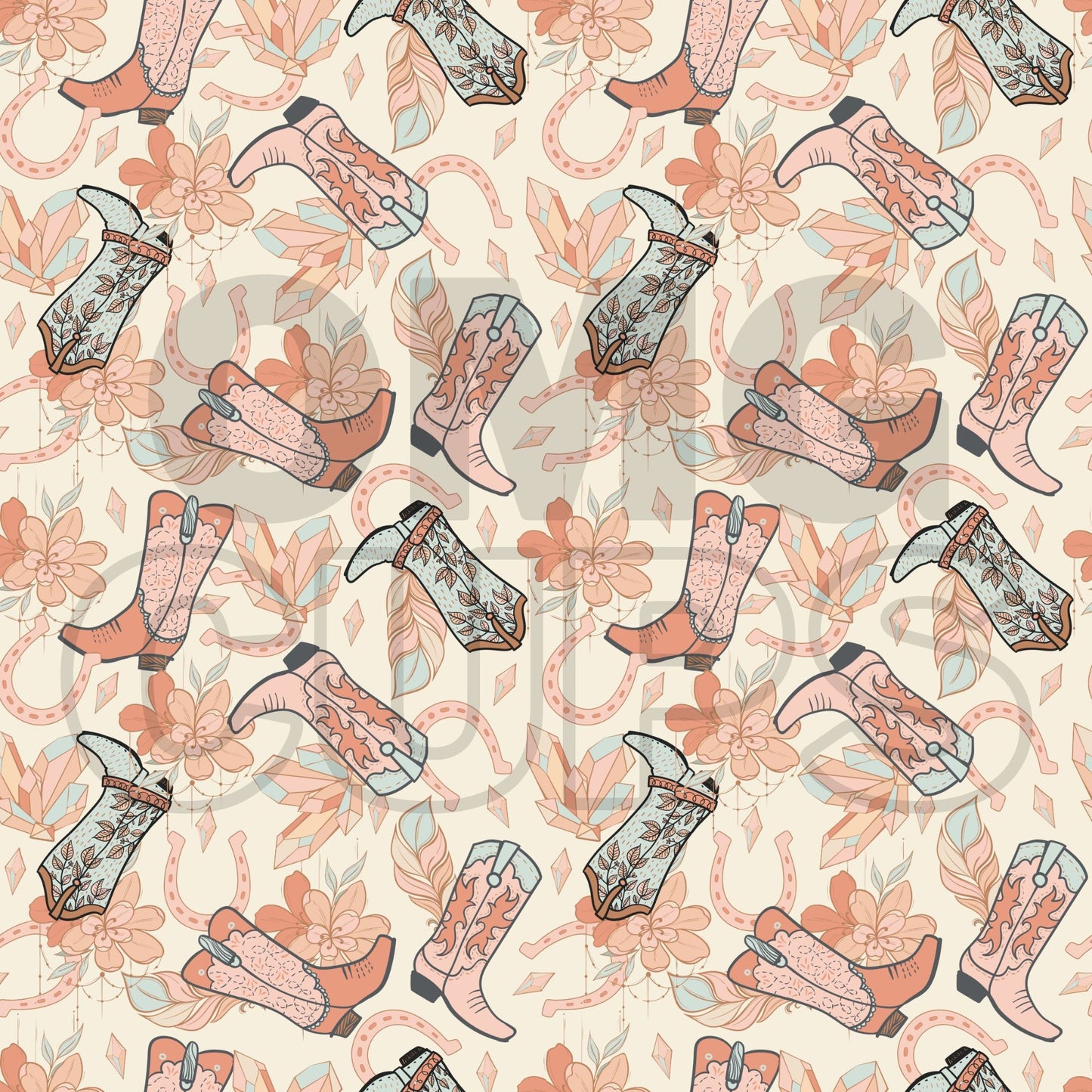 Cowgirl Boots 12x12 Vinyl Sheet