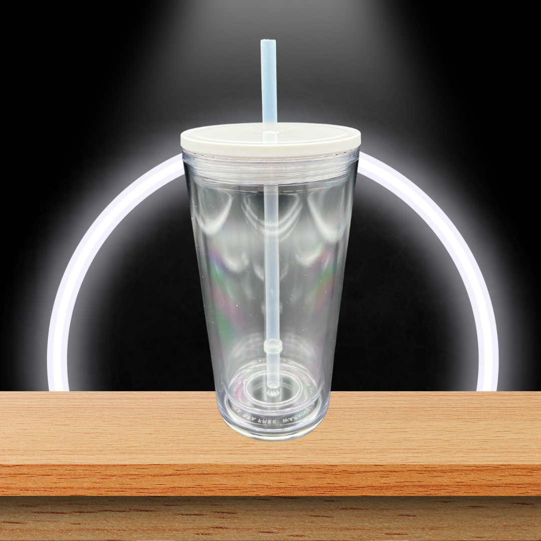 Acrylic Double Wall Tumbler (16oz) - Clear Lid