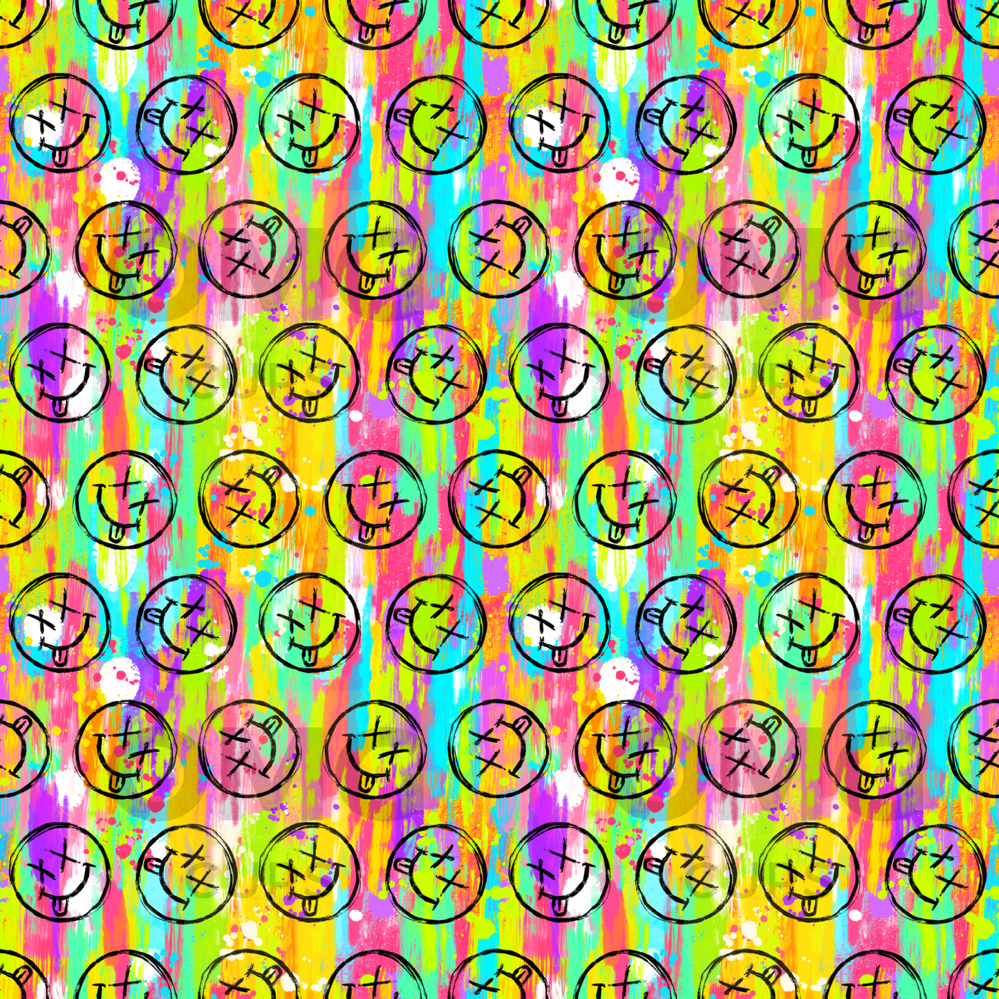 Grunge Face Rainbow 12x12 Vinyl Sheet