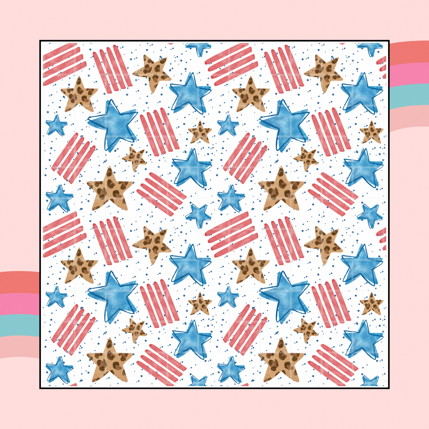 Red, White and Cheetah 12x12 Vinyl Sheet
