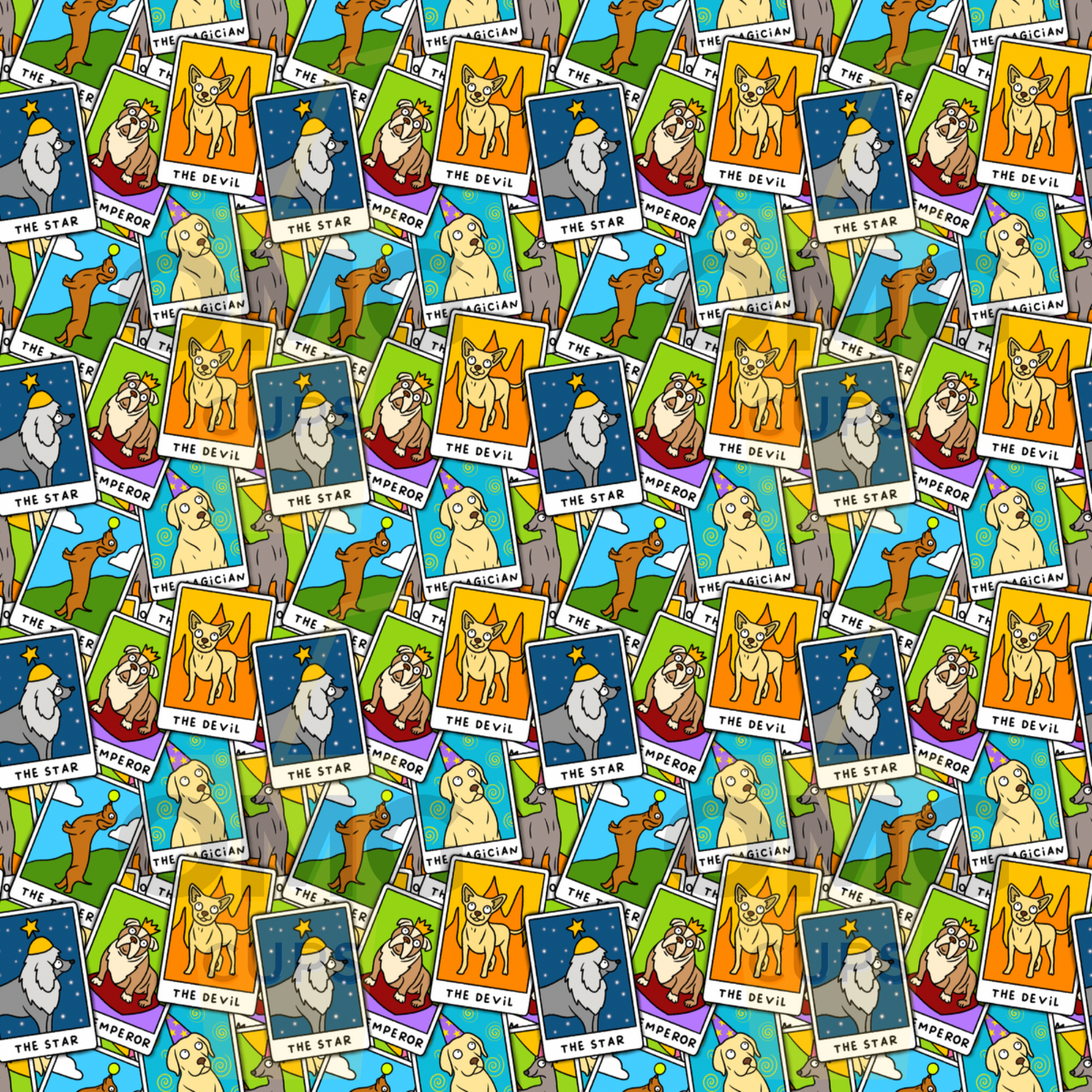 Dog Tarot Cards 12x12 Vinyl Sheet