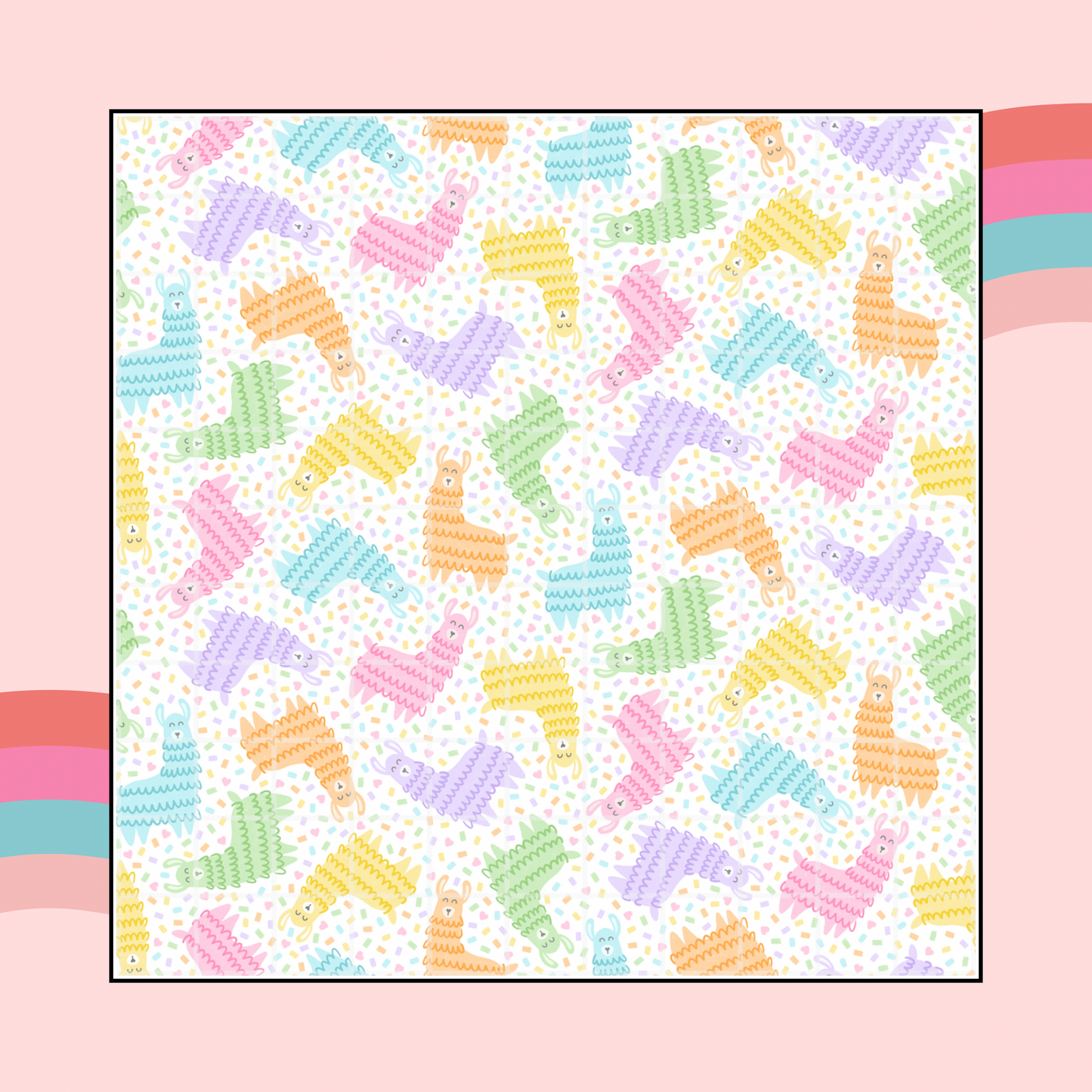 Llama Party 12x12 Vinyl Sheet