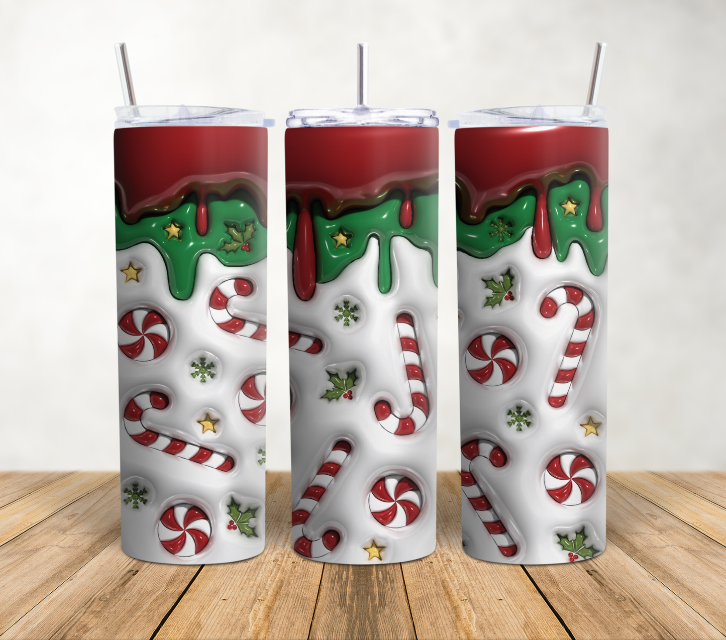 Holiday Peppermint 20oz Tumbler Wrap