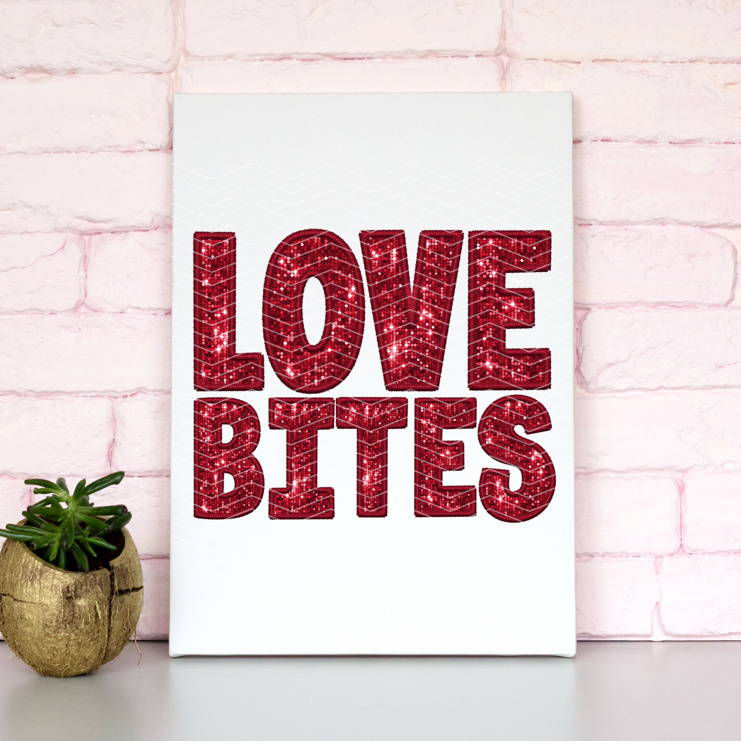Love Bites Faux Sequin + Embroidery (Red) | DTF Transfer