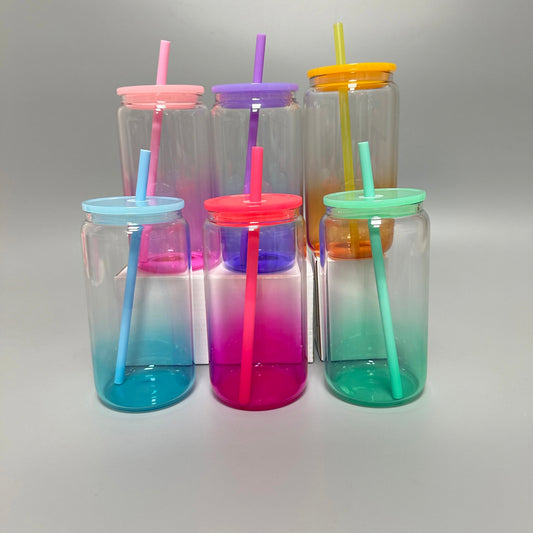 Ombré 16oz Glass Cans