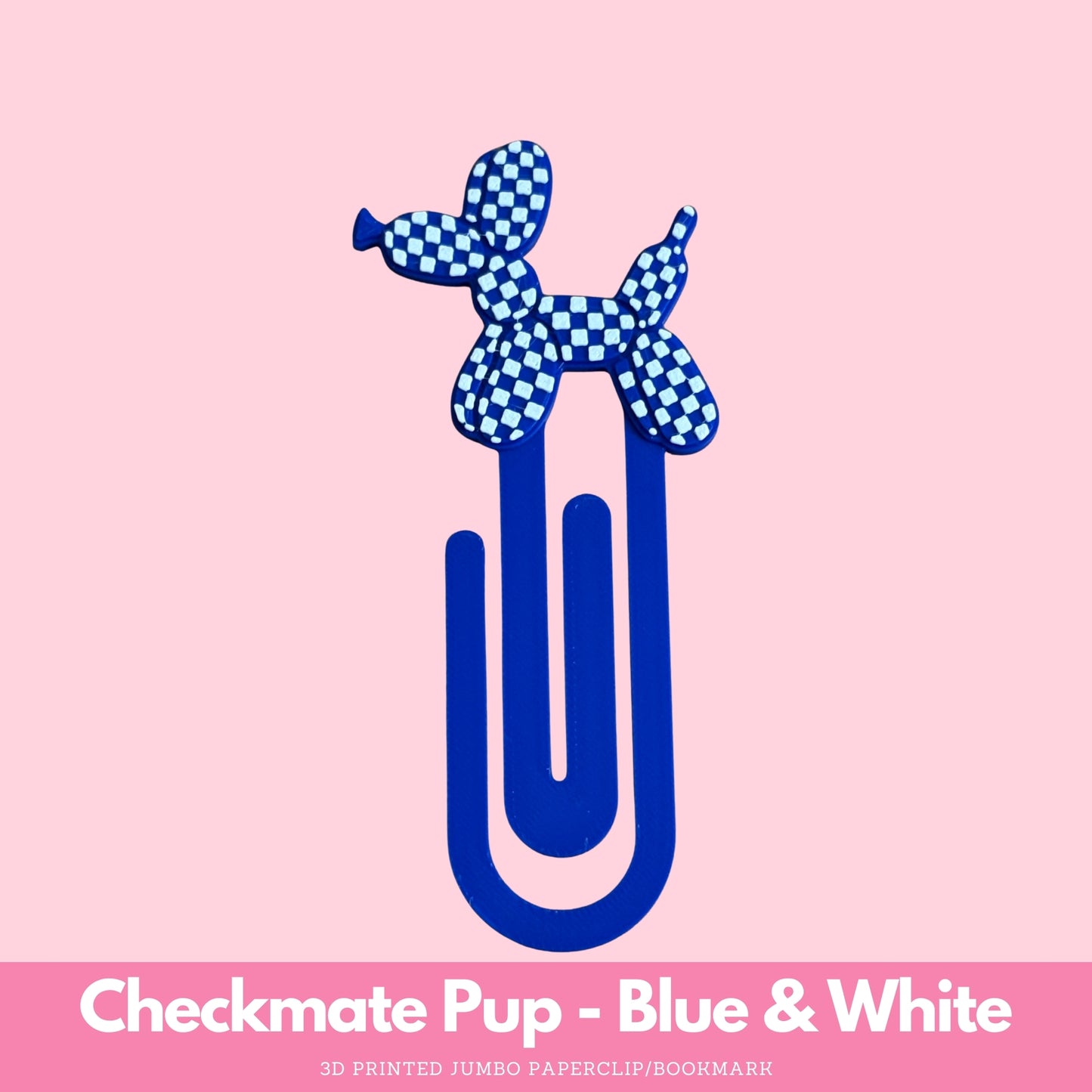 Checkmate Pup 3D Printed Jumbo Paperclip Bookmark