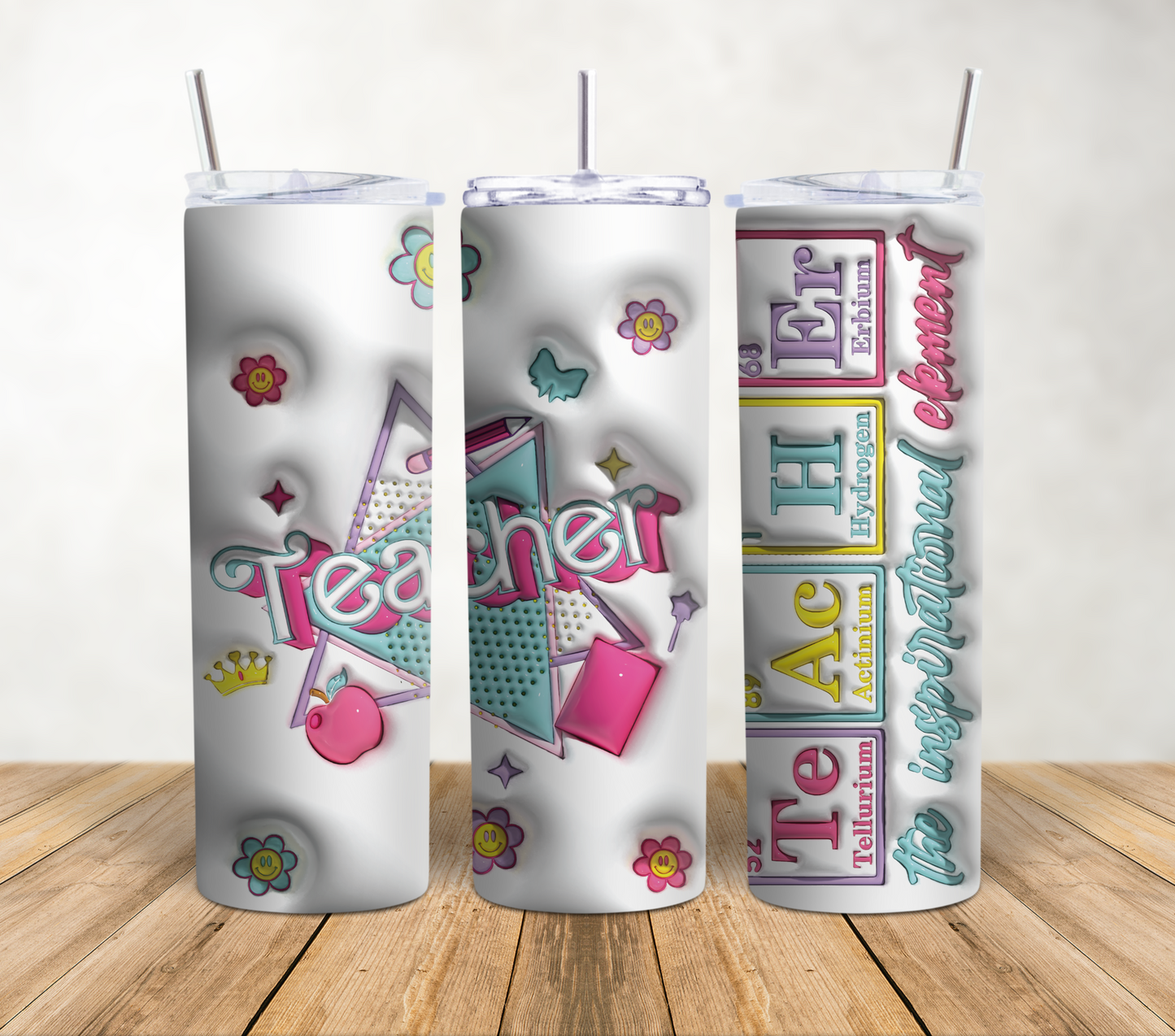 Teacher Puff Tumbler Wrap | 20oz Tumbler Wrap
