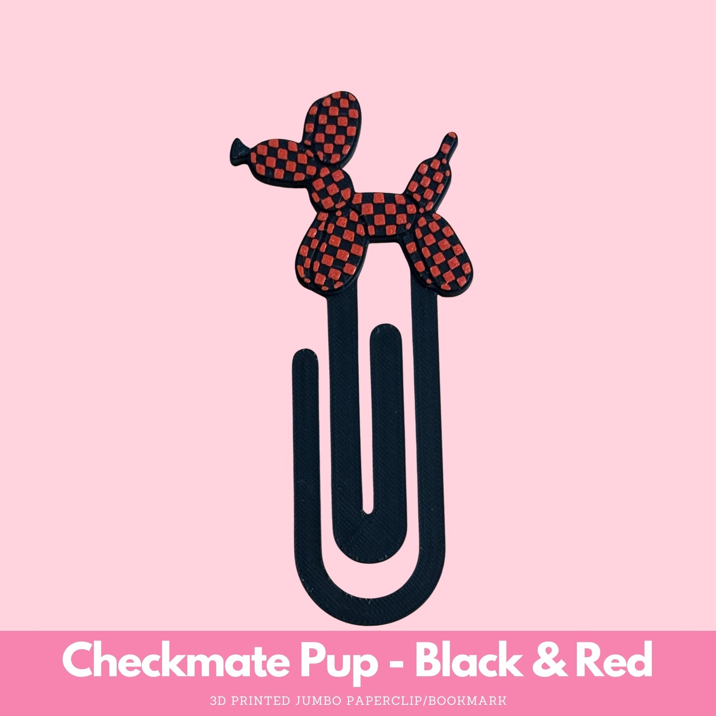 Checkmate Pup 3D Printed Jumbo Paperclip Bookmark
