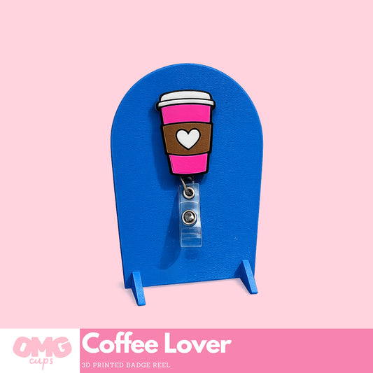 Coffee Lover Badge Reel | 3D Printed Alligator Retractable Badge Holder