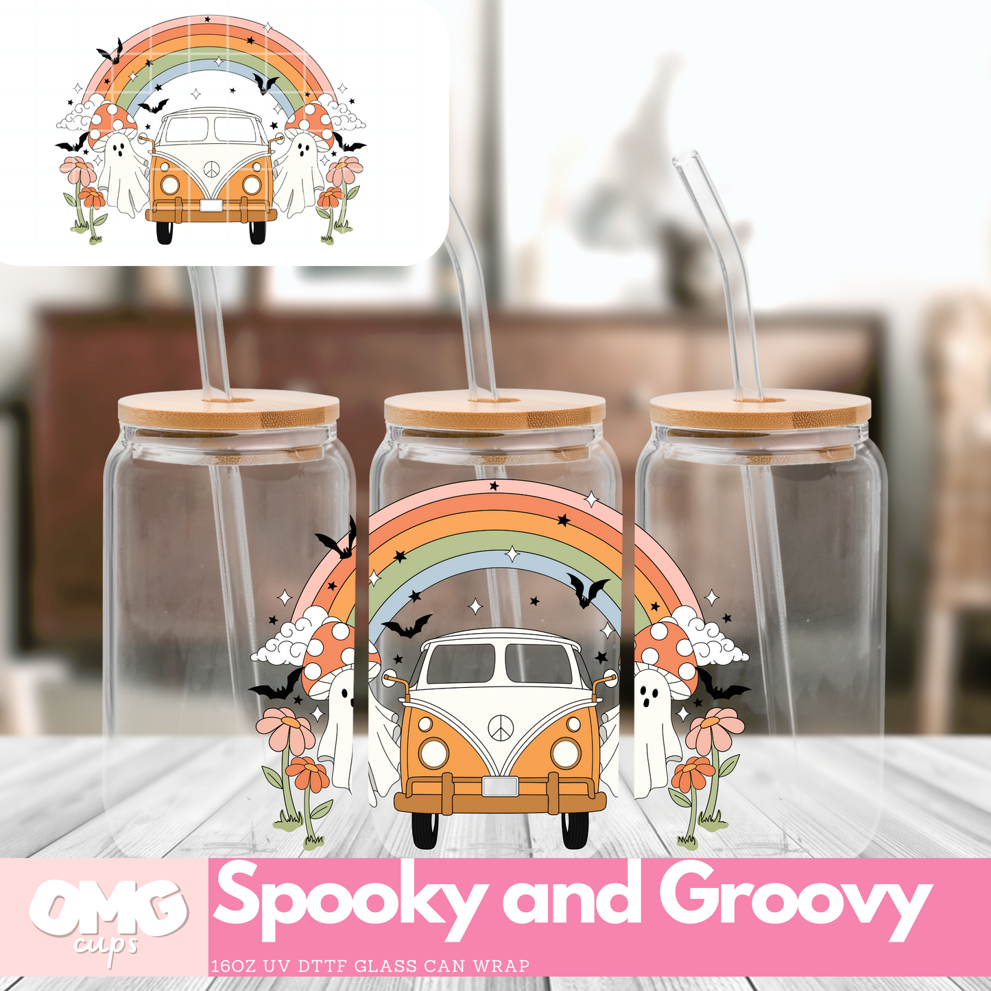 Spooky and Groovy - UV DTF Cup Decal