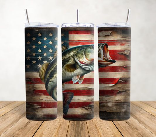 American Fish Tumbler Wrap | 20oz Tumbler Wrap
