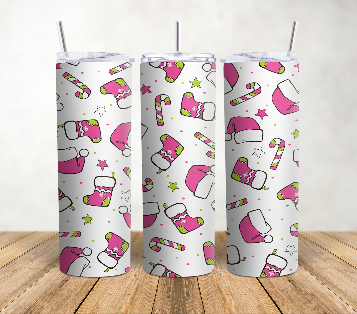 Pink Christmas Goodies 20oz Tumbler Wrap