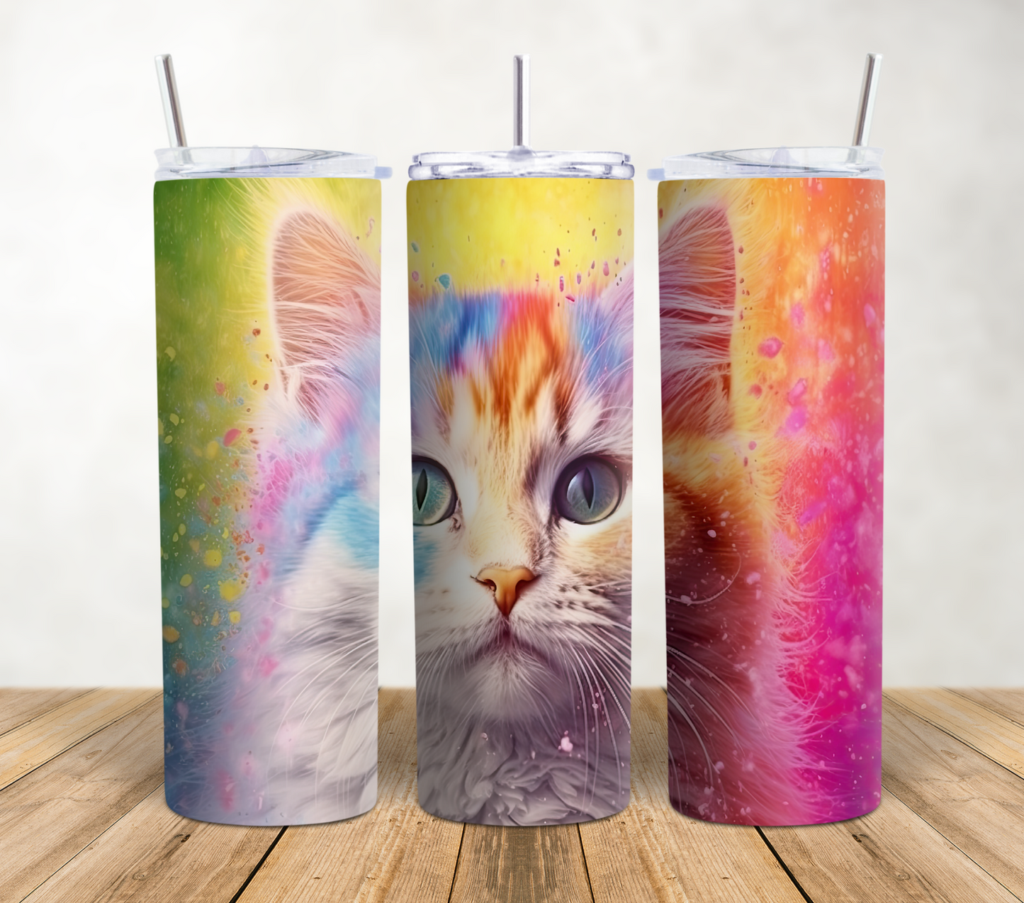 Colorful Cat 20oz Sublimation Tumbler Wrap