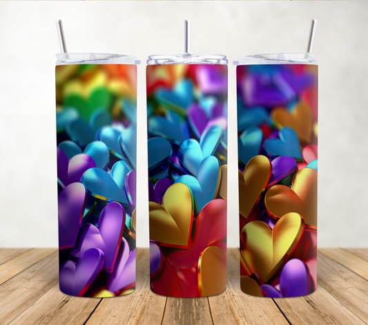 Shimmery Hearts 20oz Sublimation Tumbler Wrap