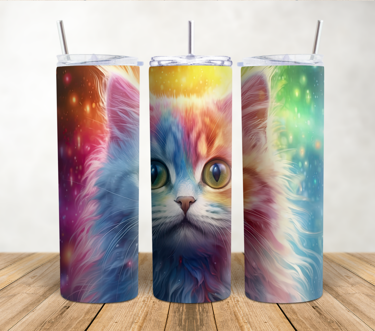 Rainbow Kitty 20oz Sublimation Tumbler Wrap