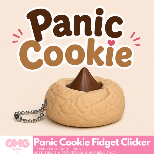 Panic Cookie Fidget Clicker | 3D Printed with Keychain