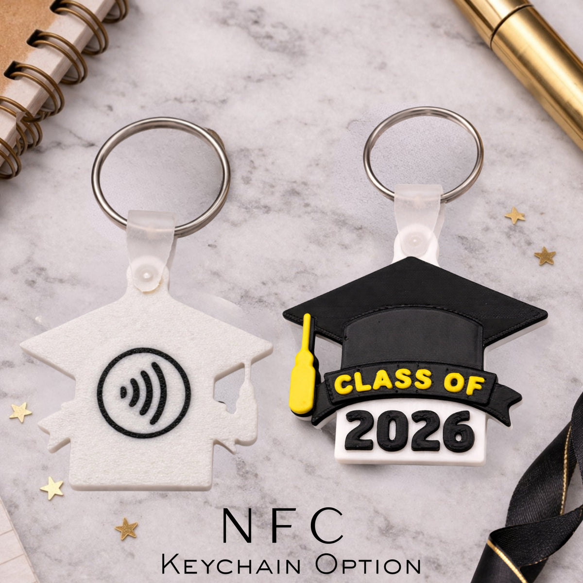 🎓 Class of 2026 Graduation Keychain — Choose NFC or Non-NFC – OMG Cups!