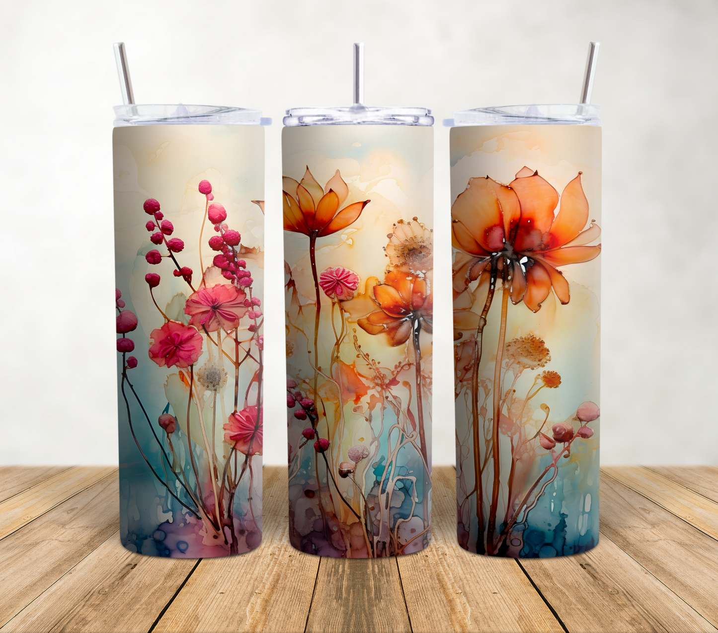 Watercolor Flowers 2 - 20oz Tumbler Wrap