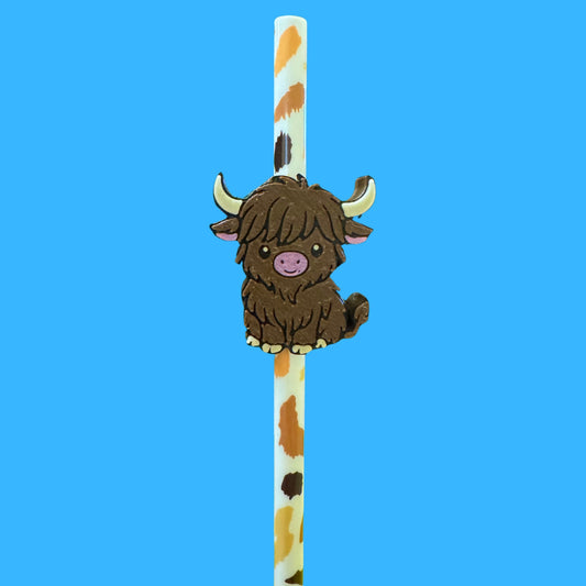 Harry the Highland 3D Printed Topper & Leaf Straw Set