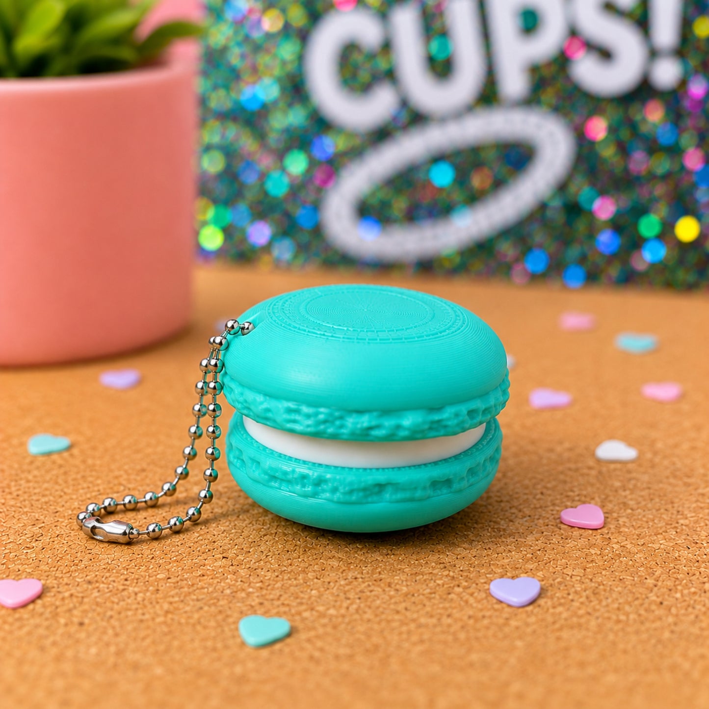 Macaron Fidget Clicker | 3D Printed with Keychain