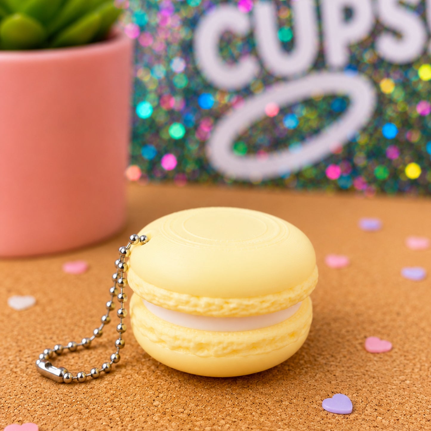 Macaron Fidget Clicker | 3D Printed with Keychain