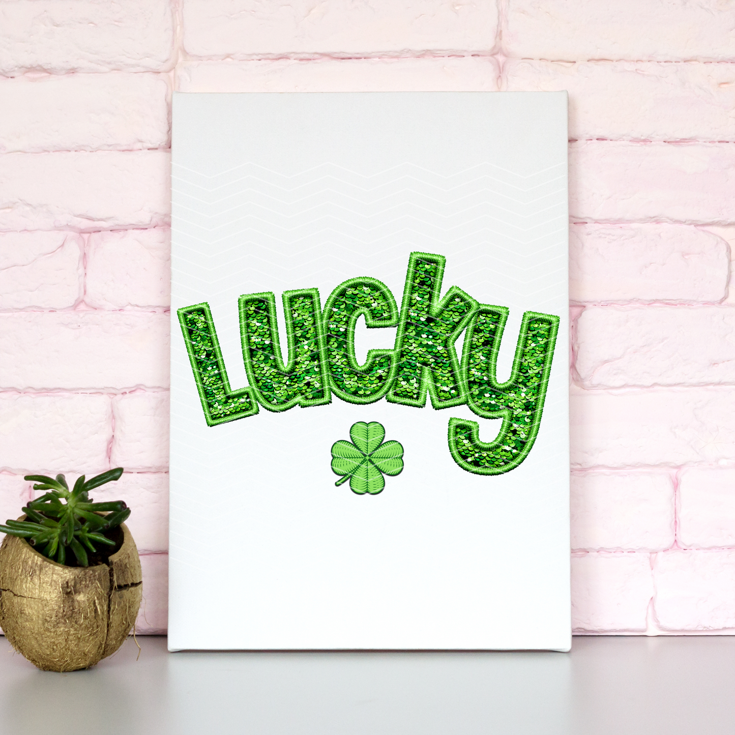 Lucky Shamrock Faux Sequin + Embroidery | DTF Transfer