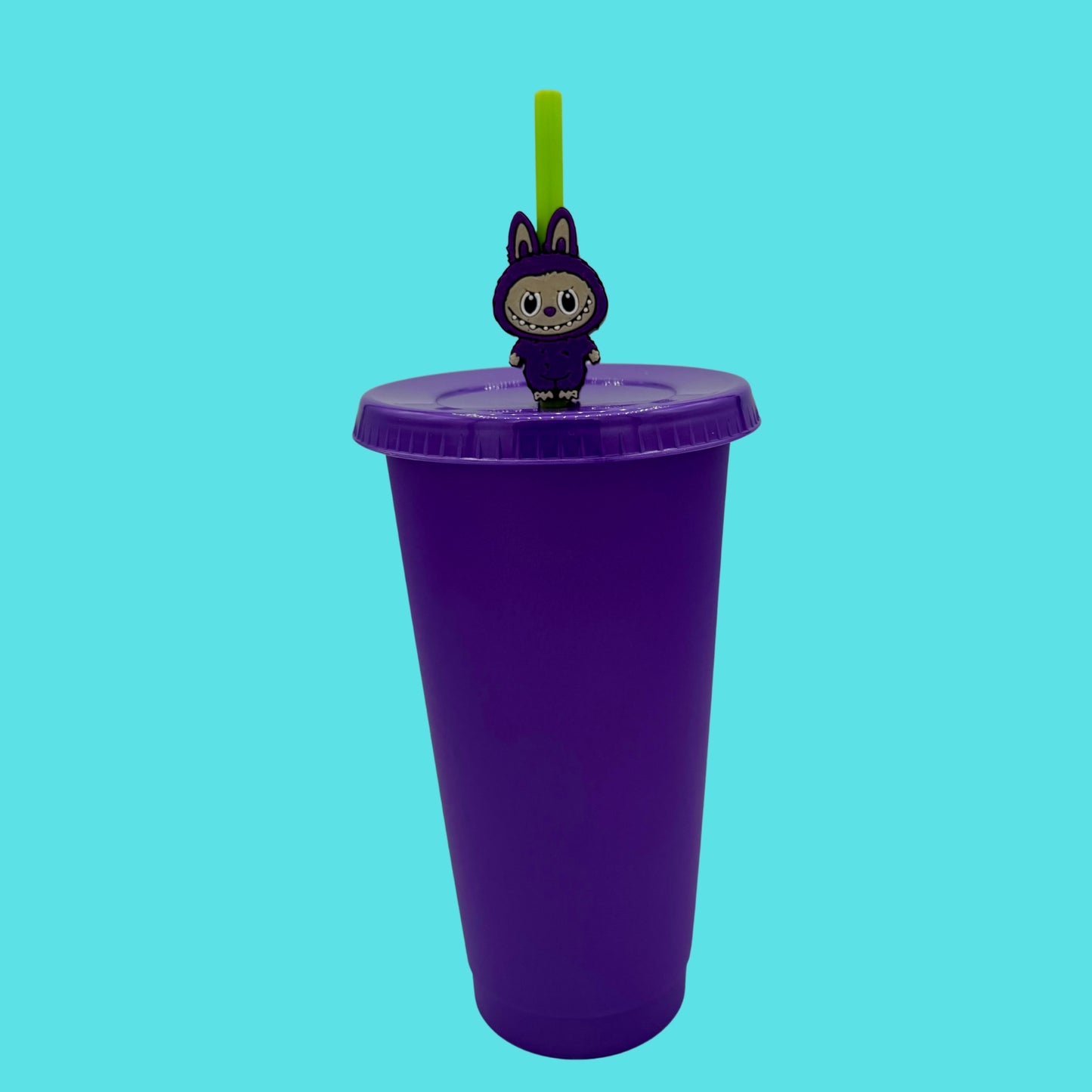 Fluffy Friend 3D Printed Straw Topper/with Cup, Lid, straw
